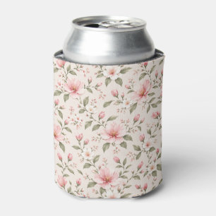 Porta-lata Flor de Cerejeira Rosa Suave Padrão Floral Sem Cos