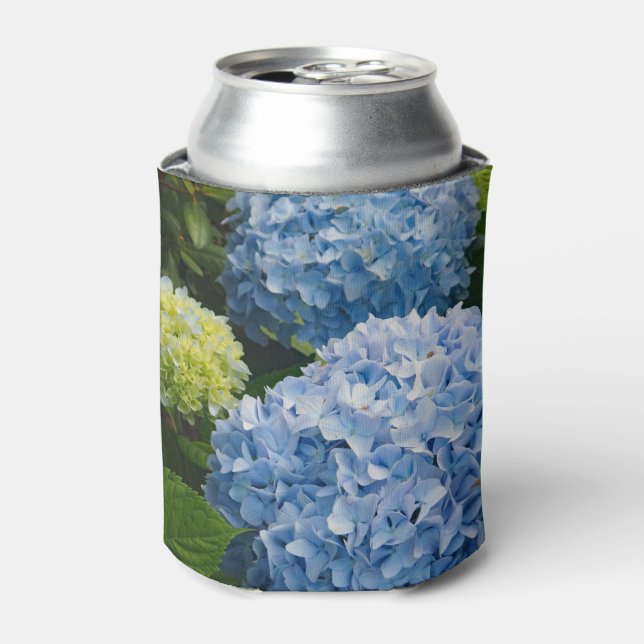 Porta-lata Floral Blue Hydrangea Foto (Can Front)