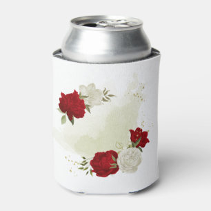 Porta-lata Floral branco verde folhagem