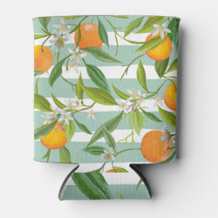 Porta-lata Floral de Frutas Laranja: Vintage Invisível.