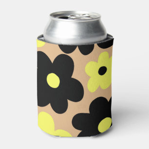 Porta-lata Floral Elegante Amarelo-bege-amarelo