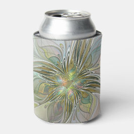 Porta-lata Floral Fantasy Moderna Arte Fractal Flor Com Doura