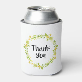 Porta-lata Floral Green Wreath Obrigado Coozie