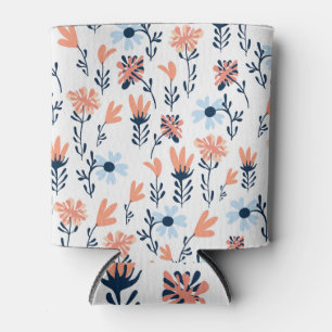 Porta-lata Floral natural, design abstrato sem costura.