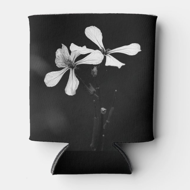 Porta-lata floral preto e branco mínimo (Frente)