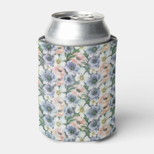Porta-lata Floral suave de pastel aquarela