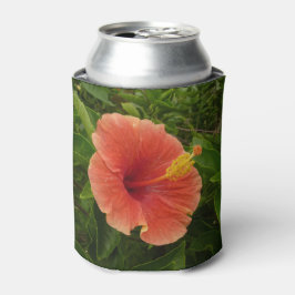 Porta-lata Floral Tropical de Laranja Hibiscus