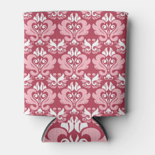 Porta-lata Floral Vermelho: bege pálido sem costura