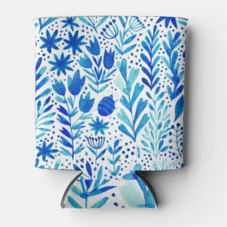 Porta-lata Floral Watercolor Plantas Textura Sem Costura