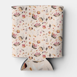 Porta-lata Flores abstrato tropicais: fundo aquarela.