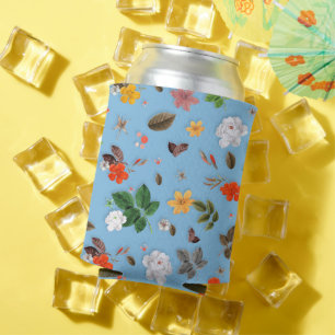 Porta-lata Flores Amarelas e Rosas Brancas 18