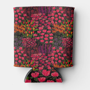 Porta-lata Flores Artistas Selvagens: Padrão Floral Desenhado