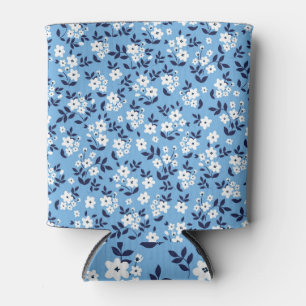 Porta-lata Flores Azuis, Brancas: Vintage