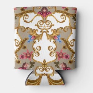 Porta-lata Flores Barrocas: Opulência Ouro.