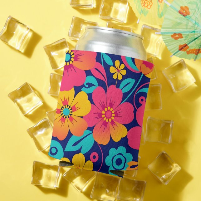 Porta-lata Flores Brilhantes e Refletores Negros-Estilo de Do (Verão in situ)