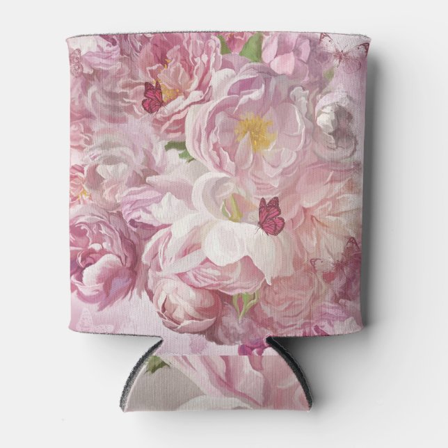 Porta-lata Flores Cor-de-rosa Pintura Óleo: Delicado (Frente)