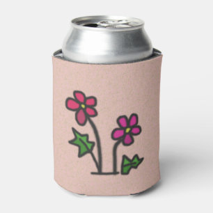 Porta-lata Flores cor-de-rosa tiradas doces