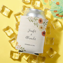 Porta-lata Flores de aquarela botânica Boho Wedding