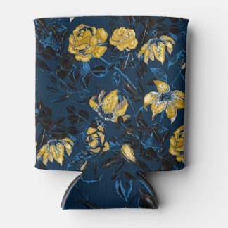 Porta-lata Flores de Aquarela Folhas: Padrão de Vintage