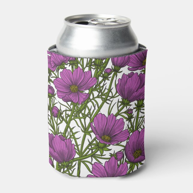 Porta-lata Flores de cosmos violetas (Can Front)