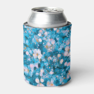 Porta-lata Flores de Impressionismo Azul
