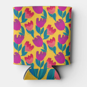 Porta-lata Flores De Tulipas Brilhantes: Elegante Sem Olhos