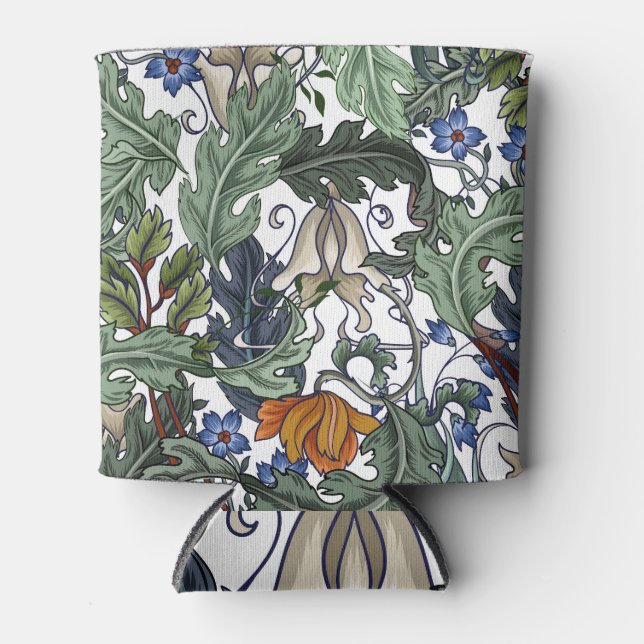 Porta-lata Flores, deco de arte, moderno, sem costura. (Frente)