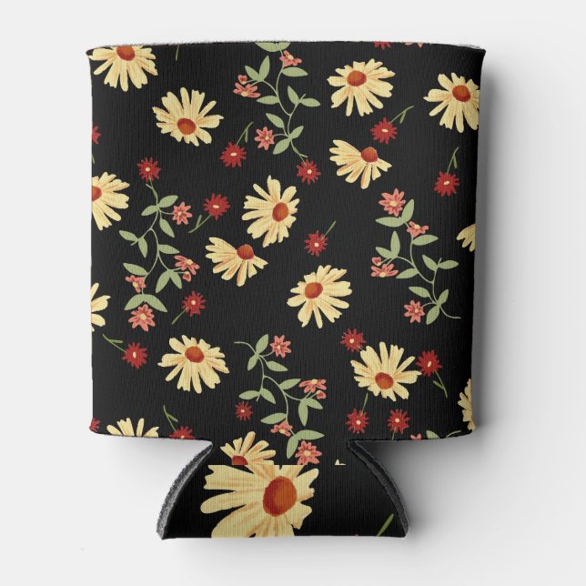 Porta-lata Flores do outono: Harmonia Vermelho-Laranja. (Frente)