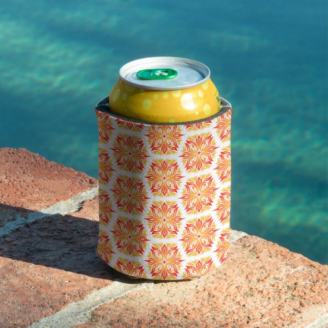 Porta-lata Flores Laranja, Padrão De Flores, Padrão Floral (Piscina in situ)