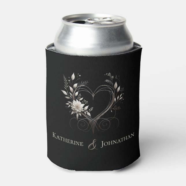 Porta-lata Flores Modernas com Coração (Can Front)