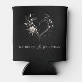 Porta-lata Flores Modernas com Coração