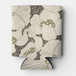 Porta-lata Flores Monocromáticas Art Nouveau Seamless