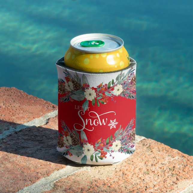 Porta-lata Flores natalinas na borda - Deixem-na nevar (Piscina in situ)