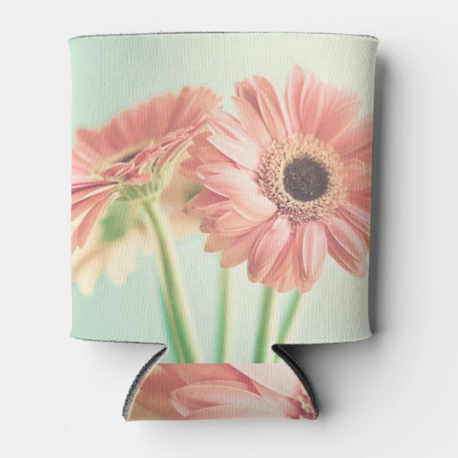 Porta-lata Flores Rosa Pálidas: Fechamento Duo (Frente)