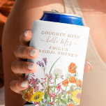Porta-lata Flores Selvagens Coloridas Campo Floral Adeus Senh<br><div class="desc">Colorido Wild Flowers Country Wedding Goodbye Miss Chá de panela Cooler apresenta flores bonito do país em laranja, amarelo, roxo e rosa em um fundo branco com suas informações personalizadas. Perfeito para o seu Festa especial de Hen, Festa de solteira, Chá de panela, Festa de Pamper, Fim de Semana de...</div>