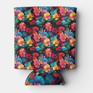 Porta-lata Flores Tropicais De Laranja Floral Com Folhas-6677