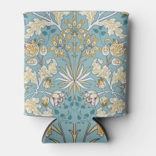 Porta-lata Flores venenosas, folhagem azul clara sem costura