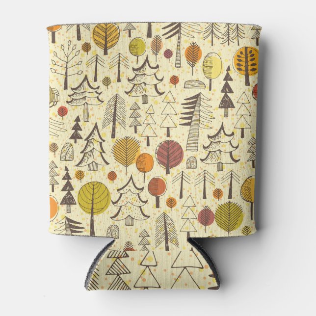 Porta-lata Floresta de outono: Padrão Gráfico Invisível. (Frente)