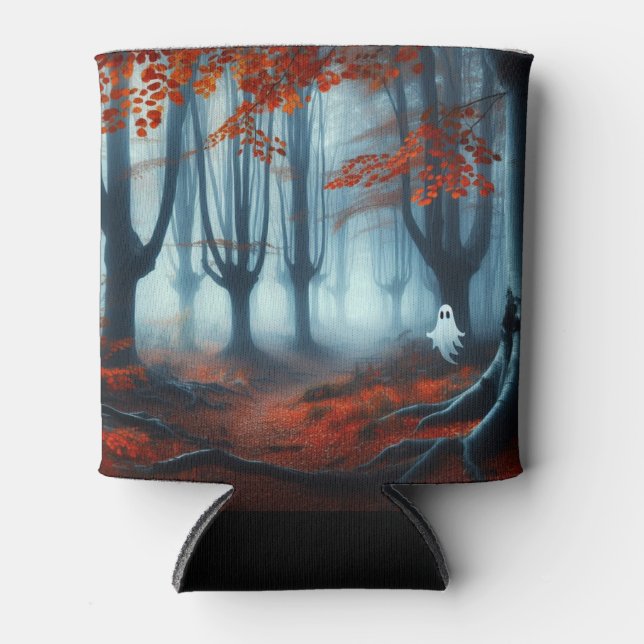 Porta-lata Florestas de outono assustadas com um fantasma (Frente)