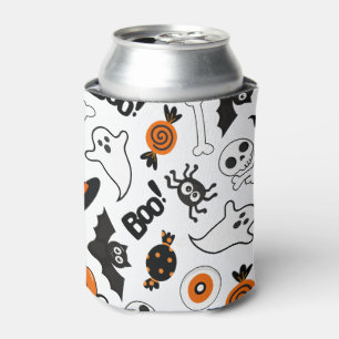 Porta-lata Fofo Assustador Halloween Preto e Laranja