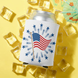 Porta-lata Fogueira Explosão de Estrelas da Bandeira American