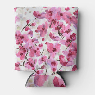 Porta-lata Fogueira Rosa Blossoms Aquarela Sem Olho.