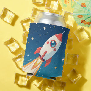 Porta-lata Foguete espacial fofo decolando