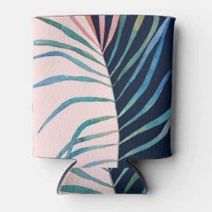 Porta-lata Folha de aquarela, impressão de abstrato natural.
