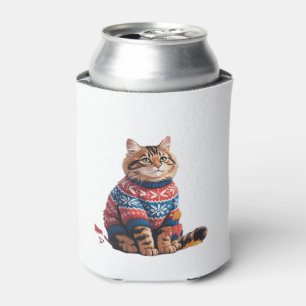 Porta-lata Folha de Gato Outono Olá Outono Gato Engraçado Ama