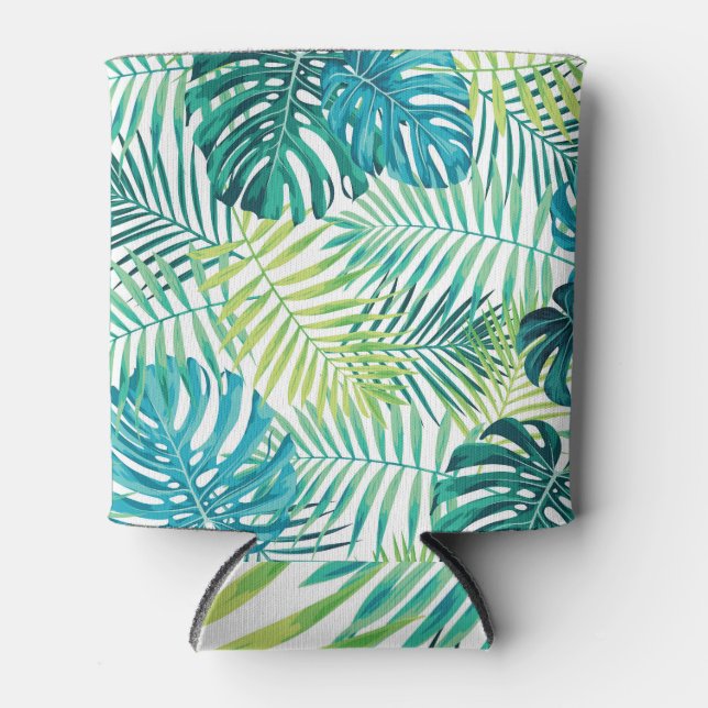 Porta-lata Folha Tropical Monstera Seamless Design (Frente)