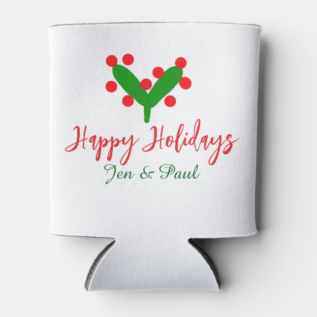 Porta-lata Folha verde casal verde (Frente)