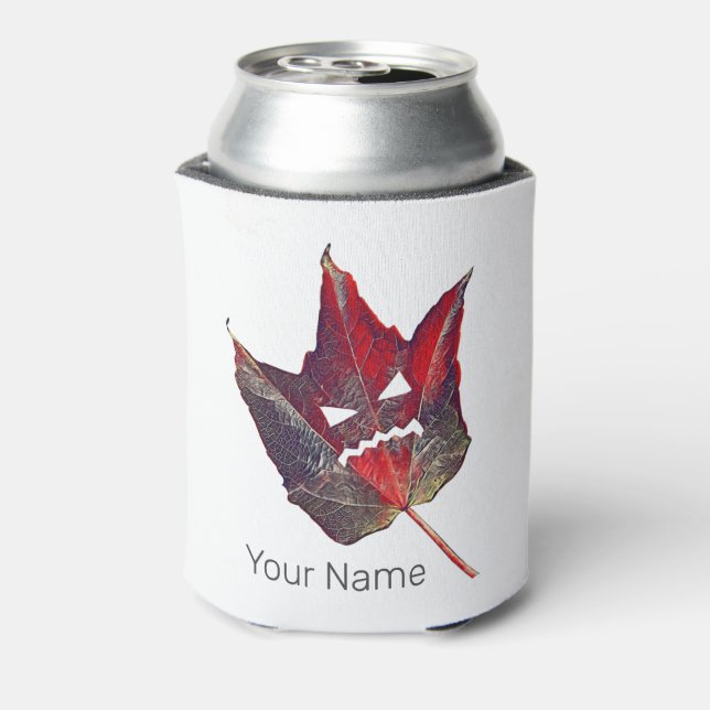 Porta-lata Folhagem do outono de Halloween Foliage Folha de F (Can Back)