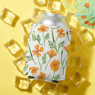 Porta-lata Folhas da Califórnia, flores no verão, verdinho