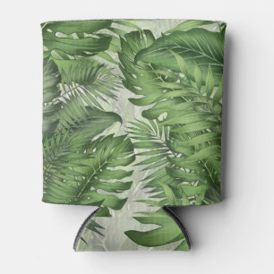Porta-lata Folhas da selva tropical: fundo floral sem costura